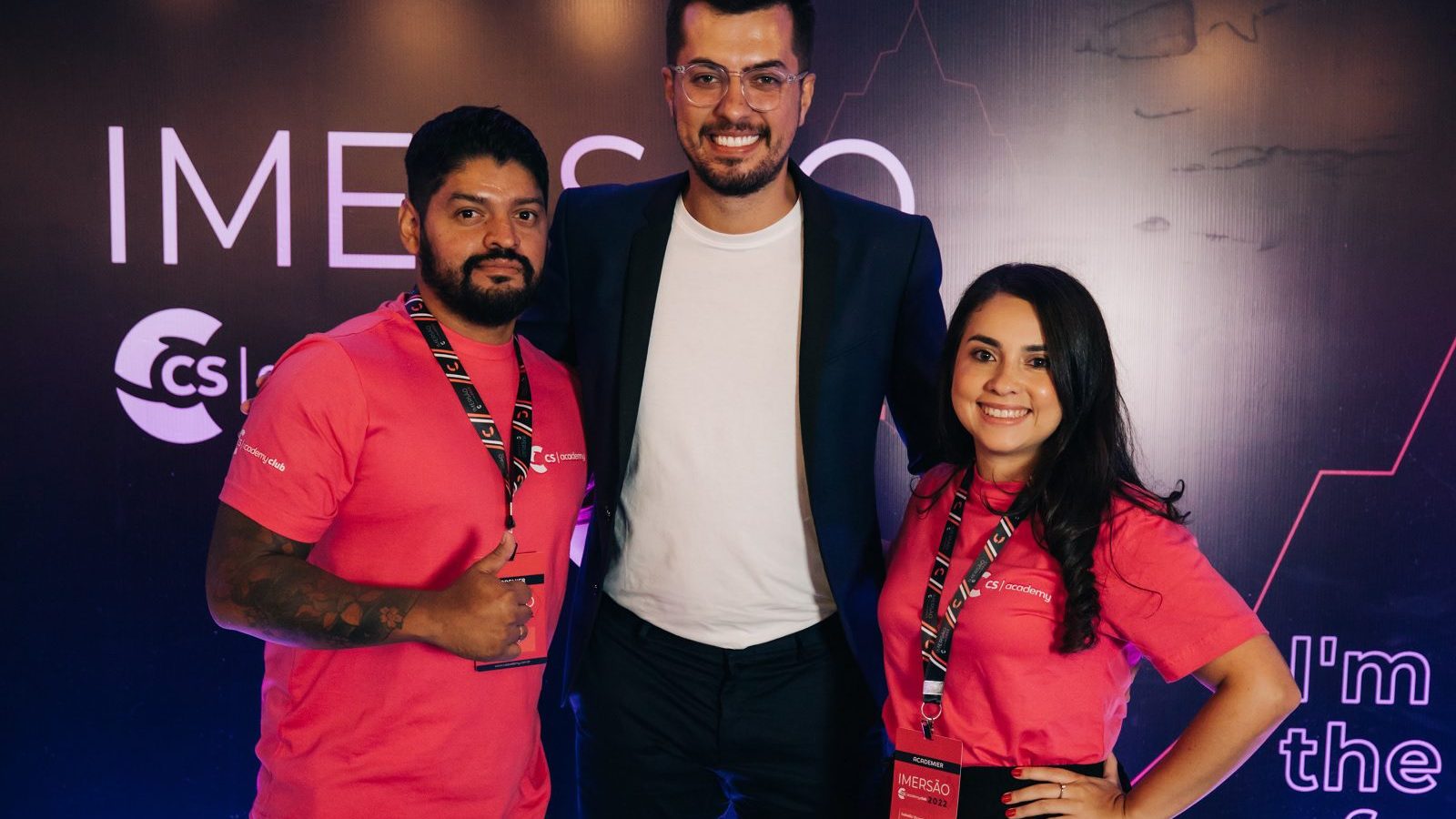 sc Mário Barbosa, Diego Azevedo e Isabella Vicentin, sócios da CS Academy. Foto: divulgação.